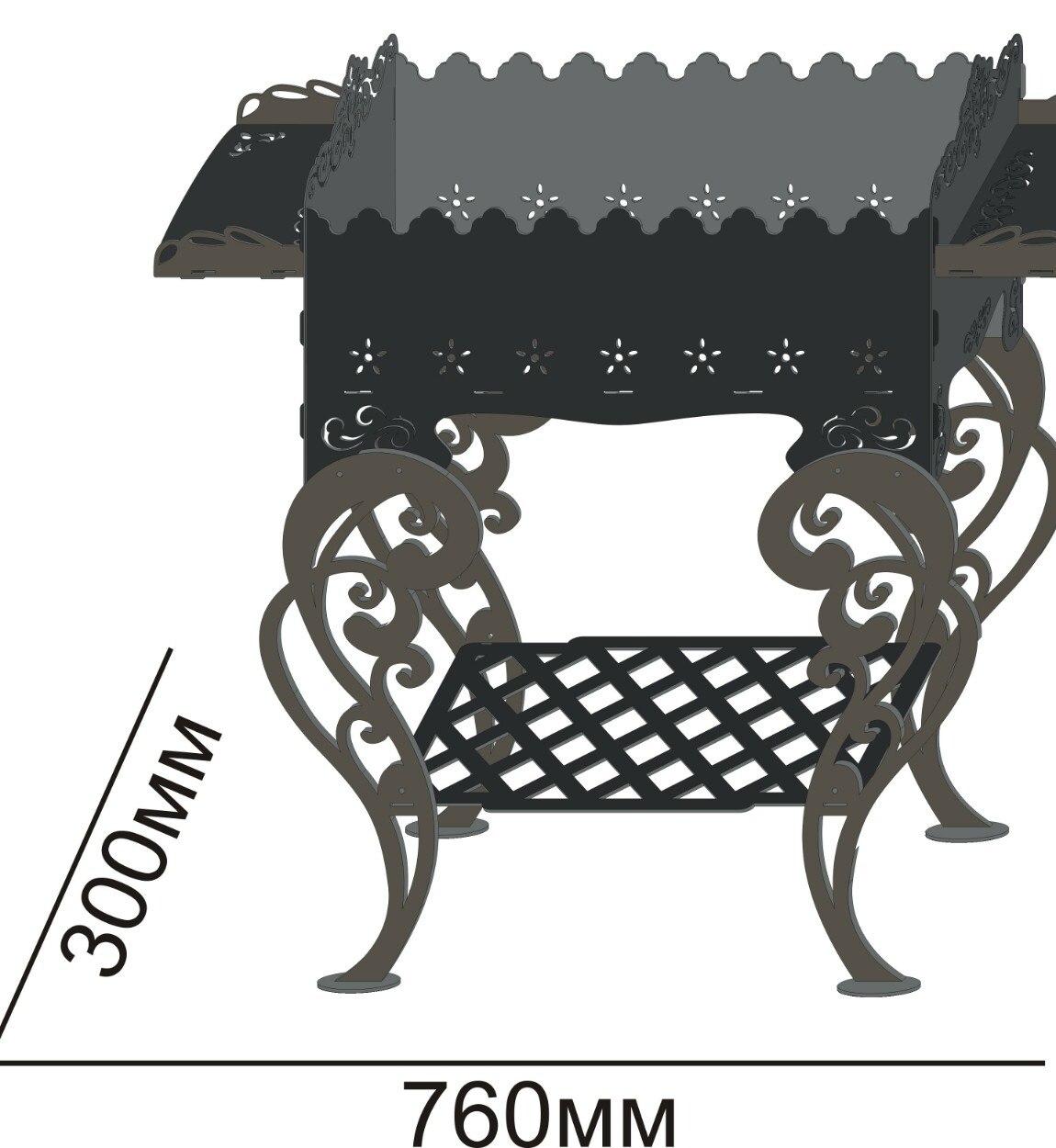 Мангал разборный чертеж с размерами для лазерной резки