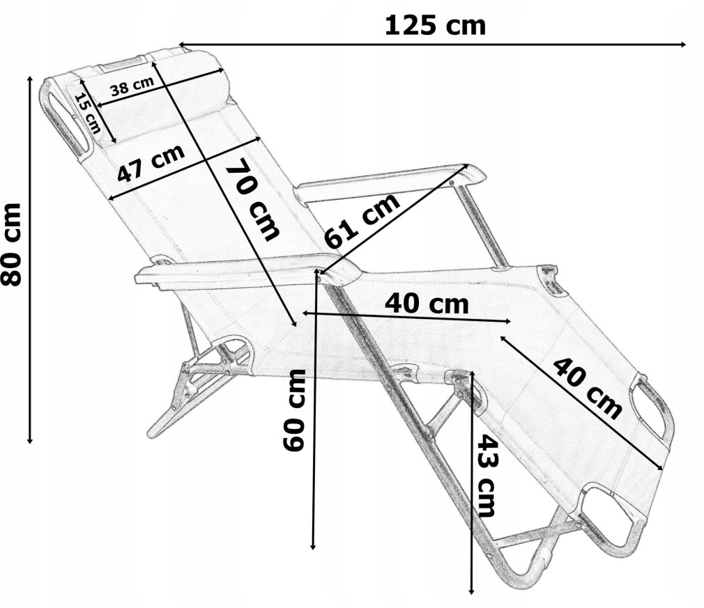 Чертежи шезлонга из металла с размерами