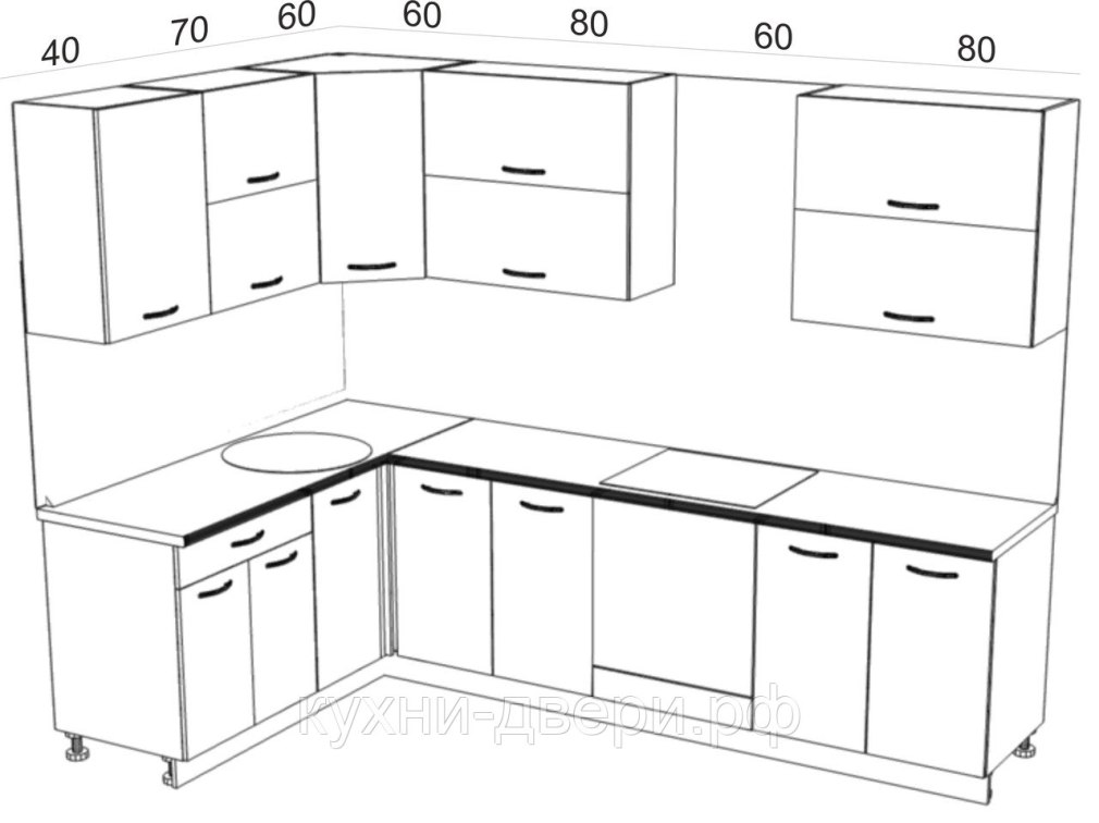 Развертка угловой кухни