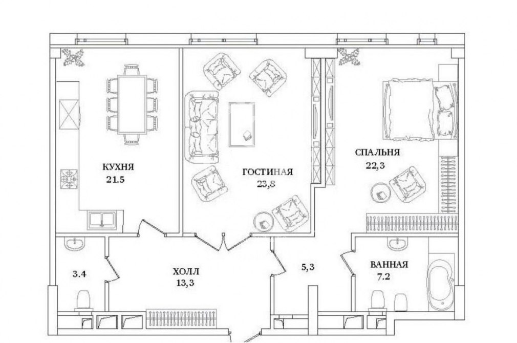 Планировка квартиры 100 кв м 4 комнаты