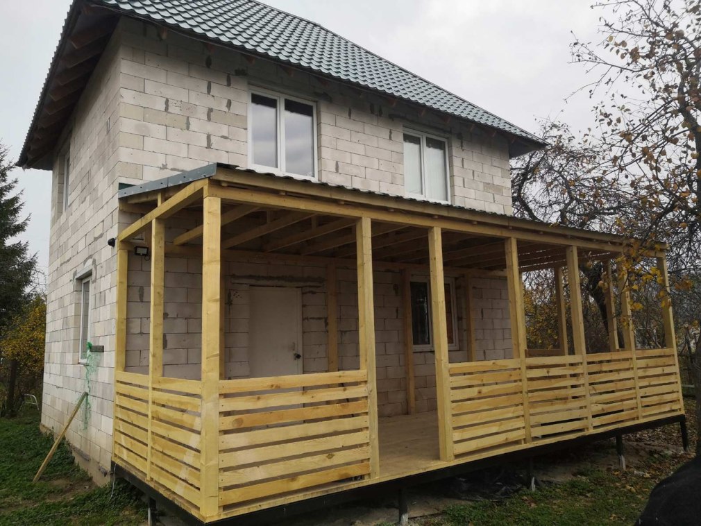 Каркасная веранда к дому