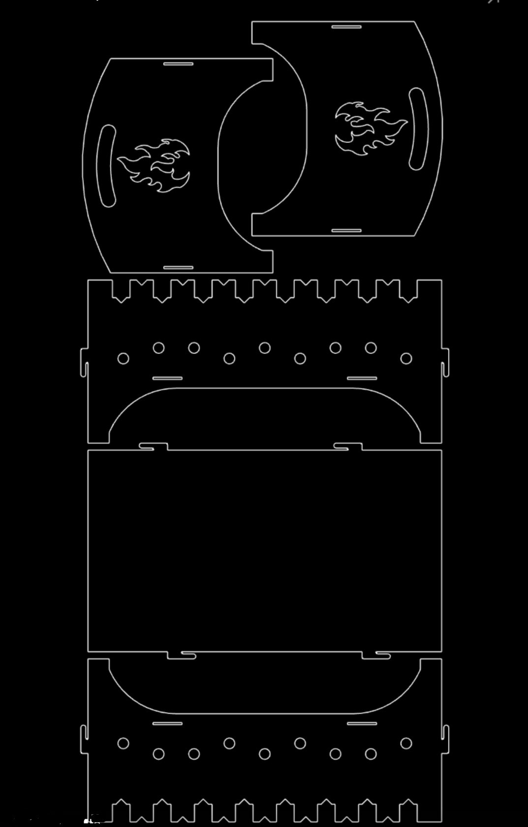 Вертикальный мангал чертеж dxf