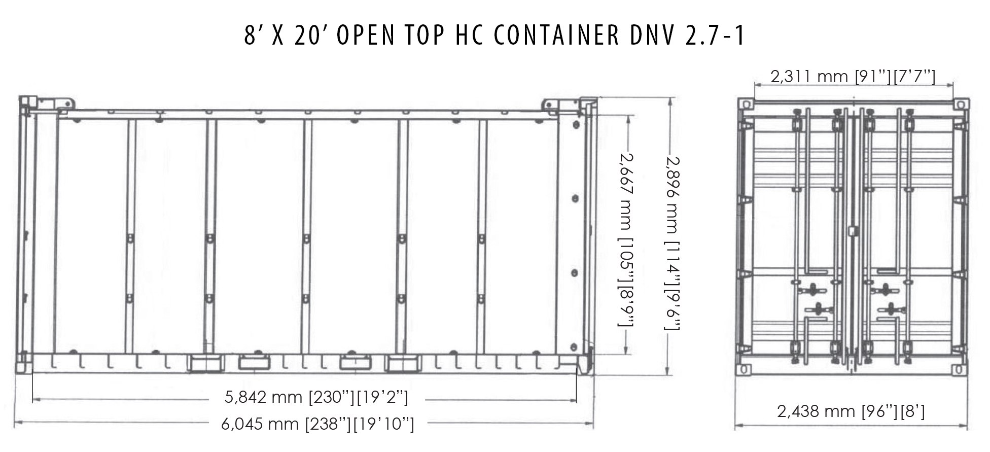 Container height. Морской контейнер 20 футов Размеры чертеж. Чертеж контейнера 20фт. Габариты 20 футового контейнера. 40hc футовый контейнер чертеж.