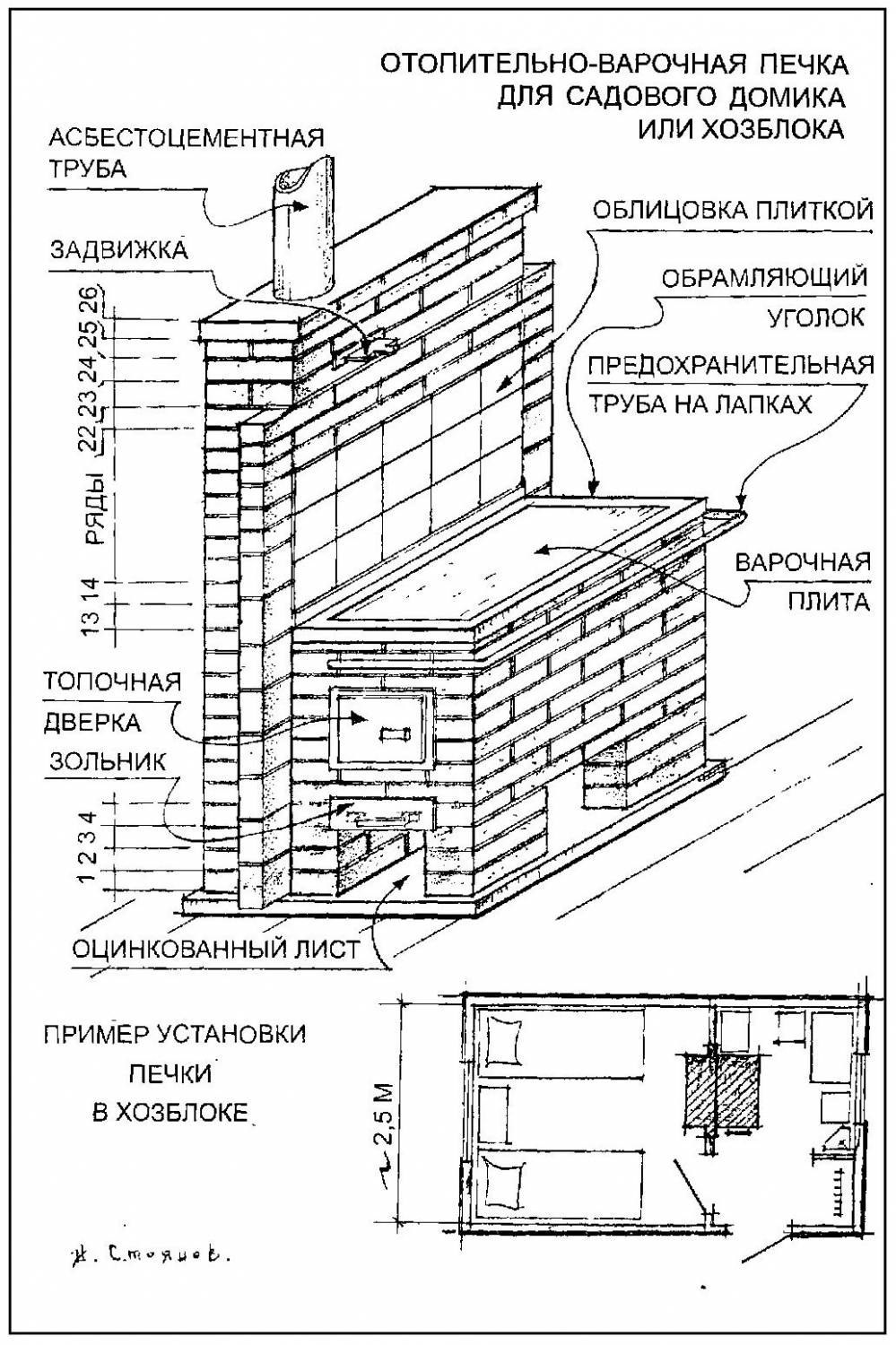 Чертежи печей из кирпича для дома (70 фото) - строительство и интерьер  NiceArt