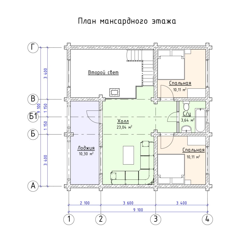 План мансардного этажа чертеж (82 фото)