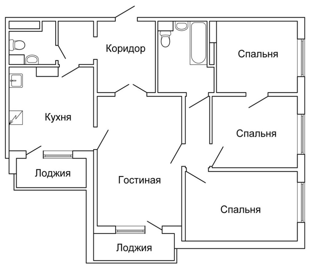 План схема квартиры чертеж