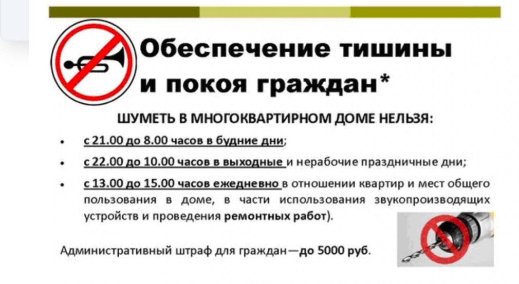 Закон о тишине в Московской области инфографика
