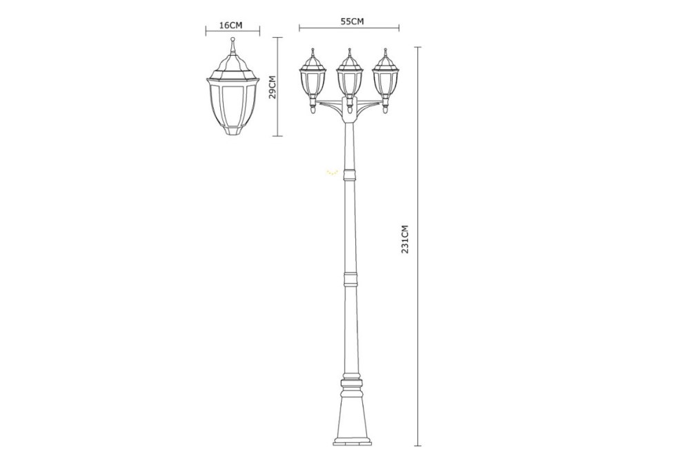 Фонарь Arte Lamp a3151pa-3wg