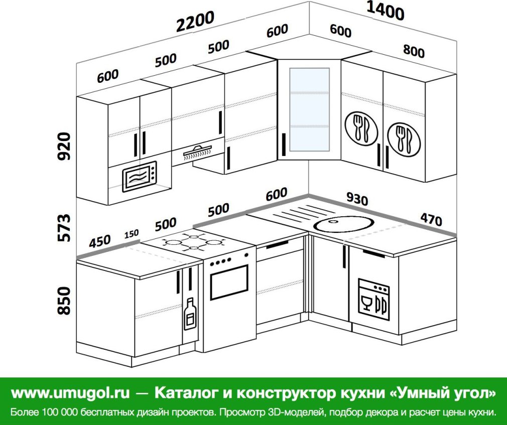 Угловая кухня конструкция