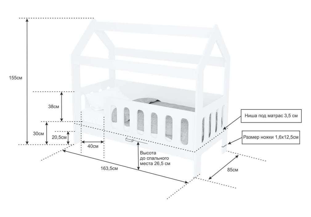 Кроватка домик чертеж (82 фото)