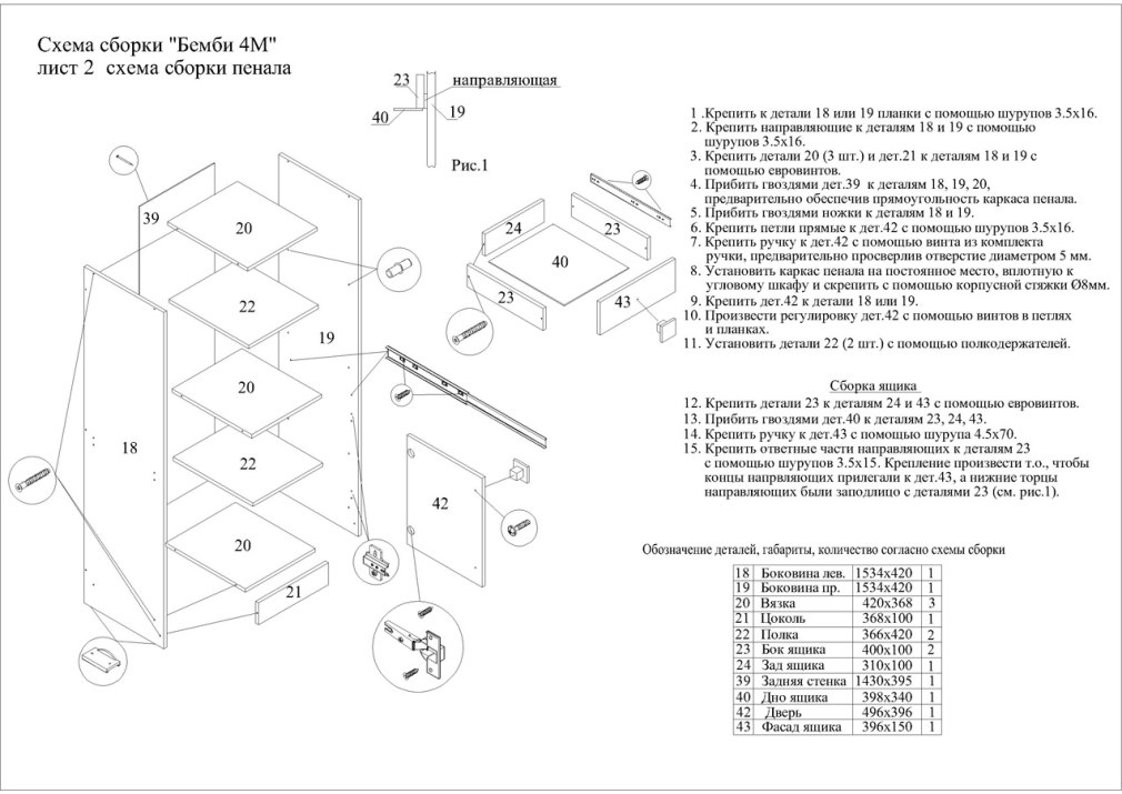 Жаклин 2 комод схема сборки