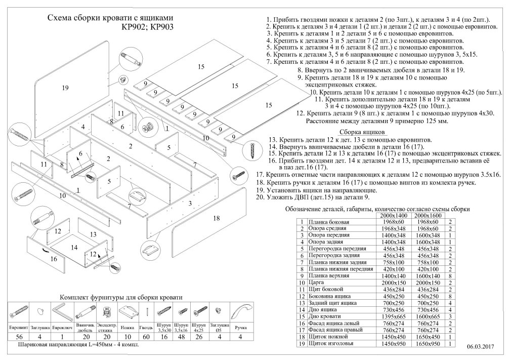 Комод Асти 5 ящиков схема сборки