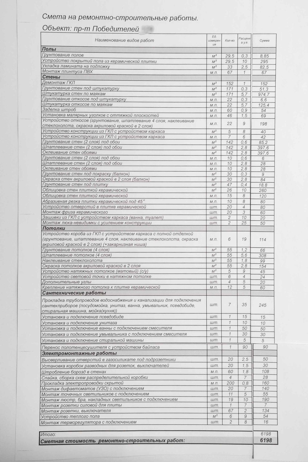 Смета на ремонт квартиры в новостройке образец (77 фото)