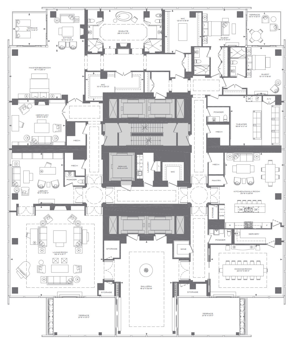 Luxury Penthouse Floor Plan