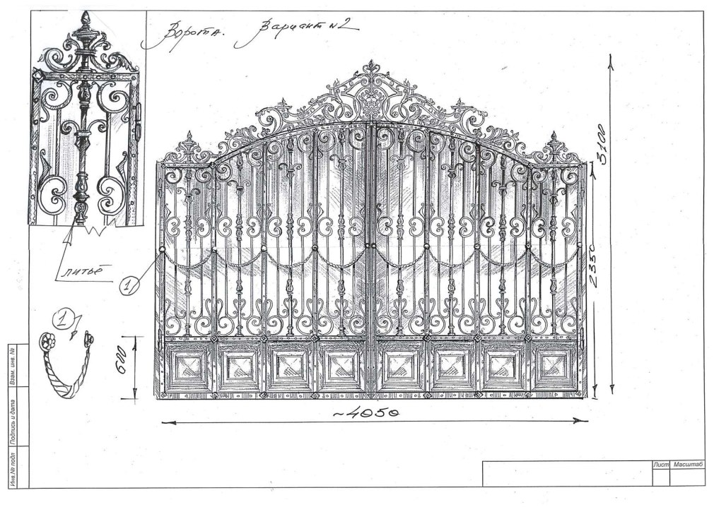 Кованые ворота своими руками чертежи схемы (83 фото)