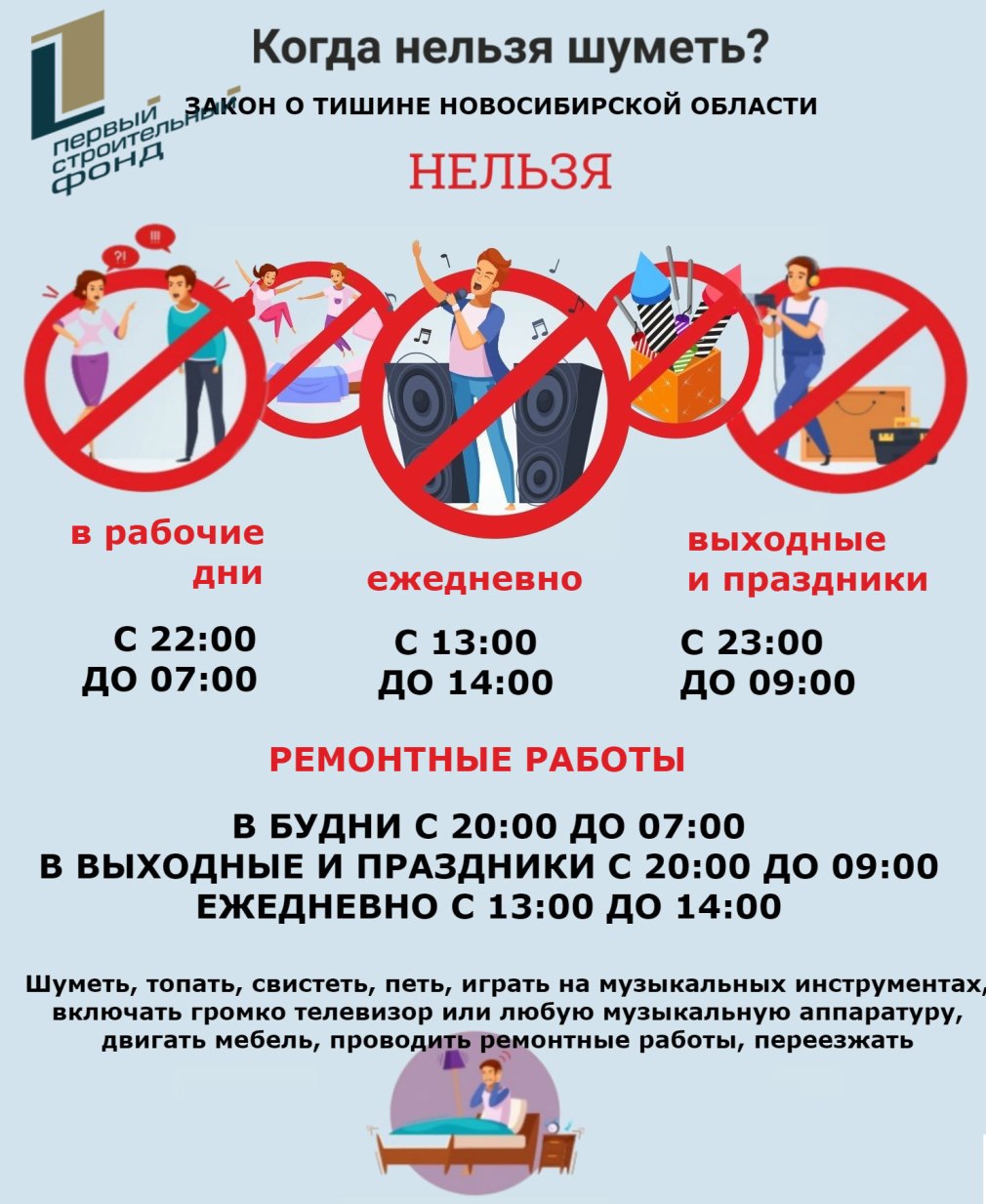 Закон о тишине в Новосибирске 2021 в многоквартирном доме
