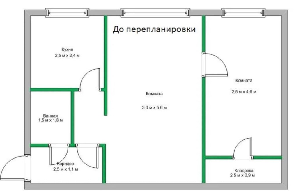 Хрущевка планировка 2 комнатная с размерами
