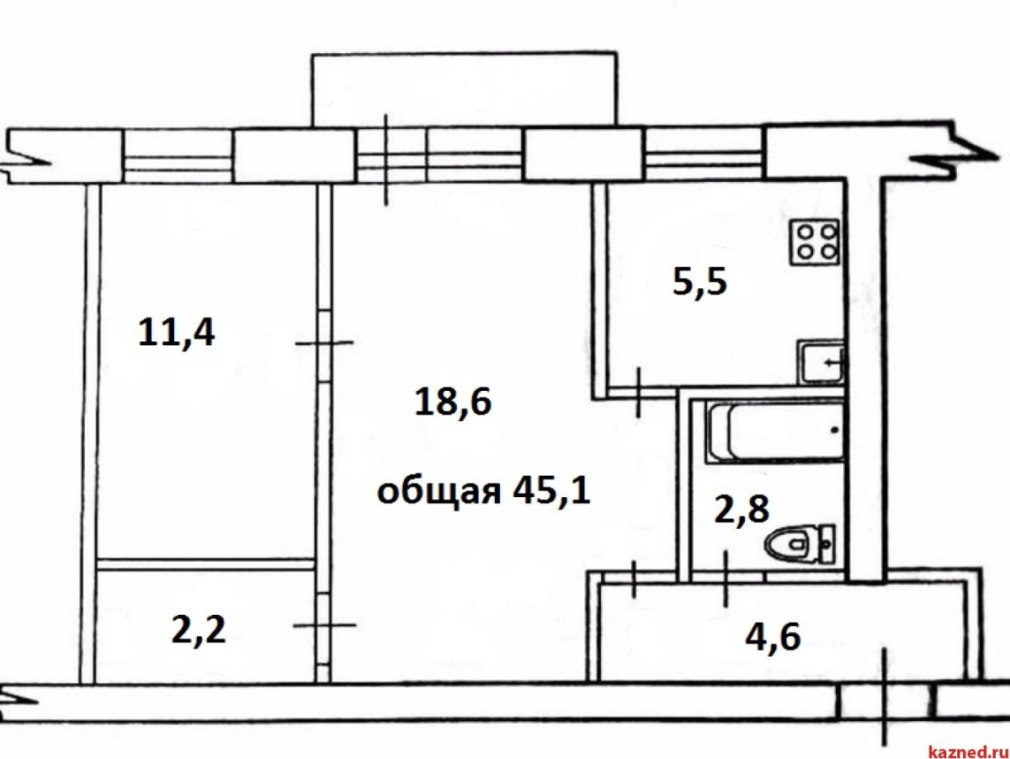 Хрущевка планировка 2 комнатная 45 кв