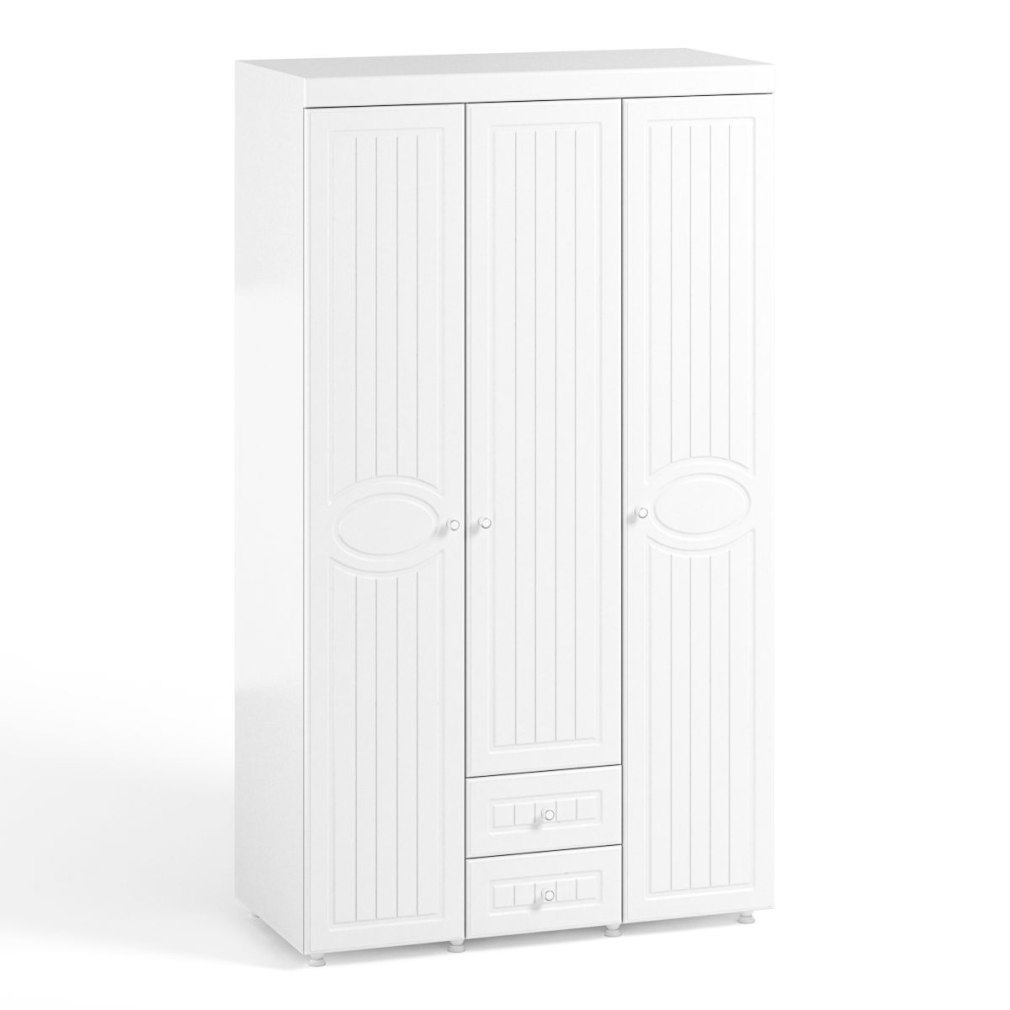 Шкаф трехдверный с ящиками home kasli цвет белый (73 фото)