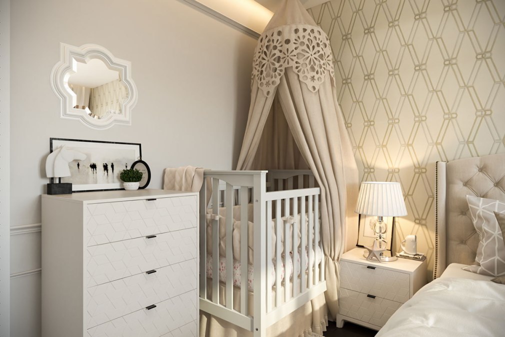 План спальни с детской кроваткой (70 фото)