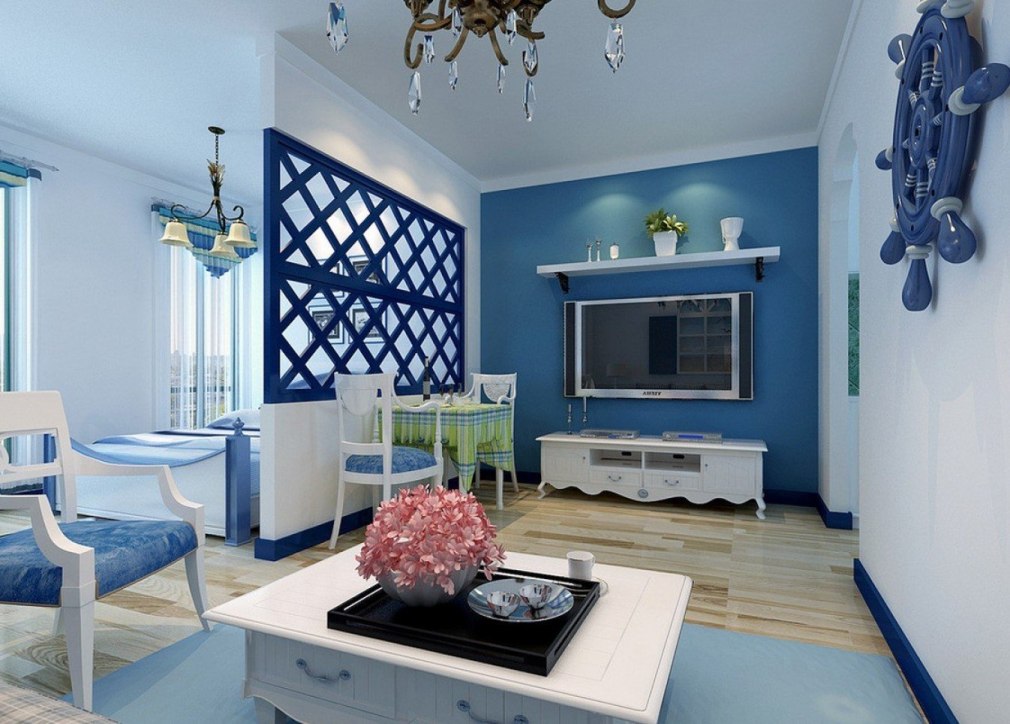 Волшебство голубого: создание уютного и стильного интерьера гостиной с использованием этого оттенка